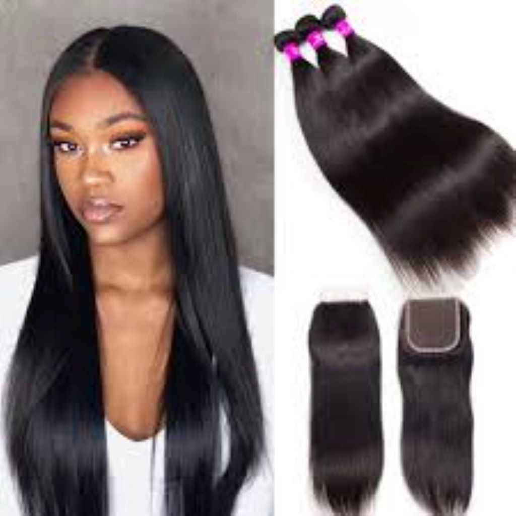 3 BUNDLES + CLOSURE (any texture any Length)